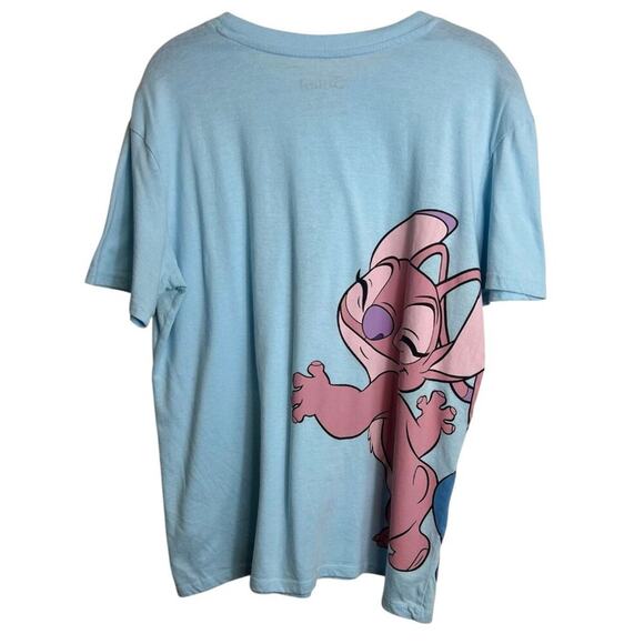 Disney Stitch Graphic Tee Kid's XL Light Blue Cotton/Polyester Blend - Picture 3 of 9